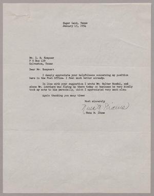 [Letter from Nina M. Iiams to I. H. Kempner, January 13, 1954]
