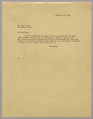 [Letter from I. H. Kempner to Hugh K. Jones, December 28, 1954]