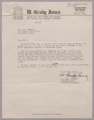 [Letter from W. Grady Jones to I. H. Kempner, September 5, 1954]