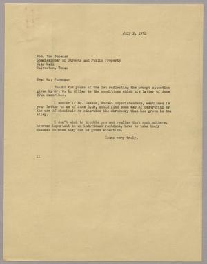 [Letter from Isaac H. Kempner to Tom Juneman, July 2, 1954]