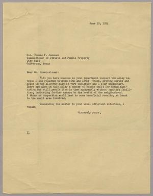 [Letter from Isaac H. Kempner to Thomas F. Juneman, June 19, 1954]