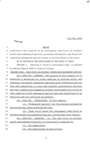 81st Texas Legislature, Senate Bill 2534, Chapter 886
