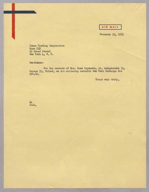 [Letter from A. H. Blackshear, Jr.  to Roma Lipowska, November 15, 1954]