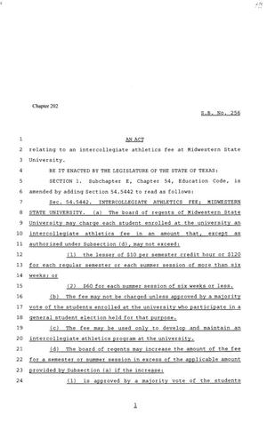 81st Texas Legislature, Senate Bill 256, Chapter 202