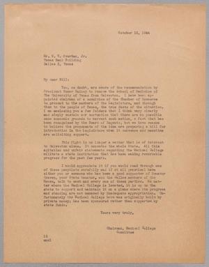 [Letter from Isaac H. Kempner to W. W. Overton, Jr., October 12, 1944]