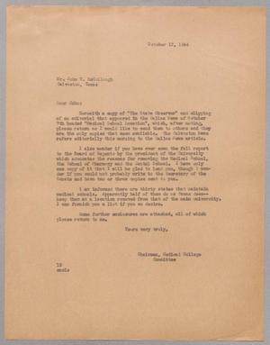 [Letter from Isaac H. Kempner to John W. McCullough, October 12, 1944]