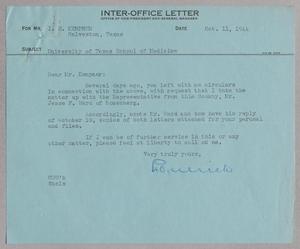 [Inter-Office Letter from Gus D. Ulrich to Isaac Herbert Kempner, October 11, 1944]
