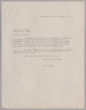 [Letter from J. F. Ward to G. D. Ulrich, October 10, 1944]