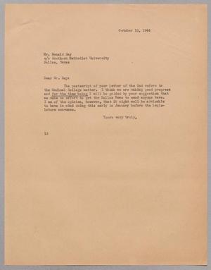 [Letter from I. H. Kempner to Donald Day, October 10, 1944]