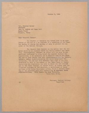 [Letter from Isaac H. Kempner to Abraham Sacker, October 6, 1944]