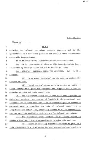 81st Texas Legislature, Senate Bill 271, Chapter 726
