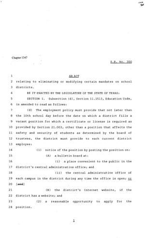 81st Texas Legislature, Senate Bill 300, Chapter 1347
