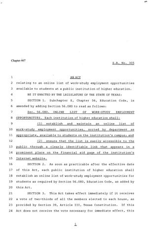 81st Texas Legislature, Senate Bill 305, Chapter 467