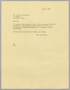 [Letter from T. E. Taylor to Peter K. Thompson, June 5, 1962]