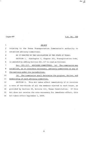 81st Texas Legislature, Senate Bill 348, Chapter 469