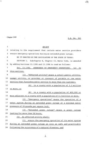 81st Texas Legislature, Senate Bill 361, Chapter 1349