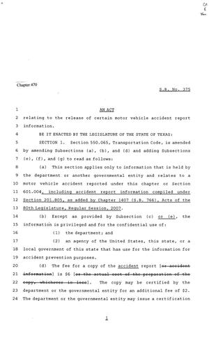 81st Texas Legislature, Senate Bill 375, Chapter 470
