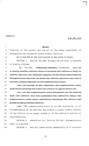 81st Texas Legislature, Senate Bill 376, Chapter 471