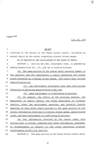 81st Texas Legislature, Senate Bill 379, Chapter 1350