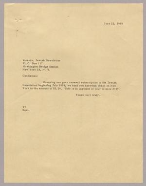 [Letter from T. E. Taylor, June 22, 1959]