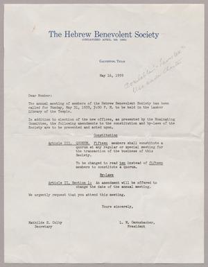 [Letter from L. M. Gernsbacher and Mathilde S. Colby, May 16, 1959]