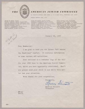 [Letter from Maurice Glinert, January 29, 1959]