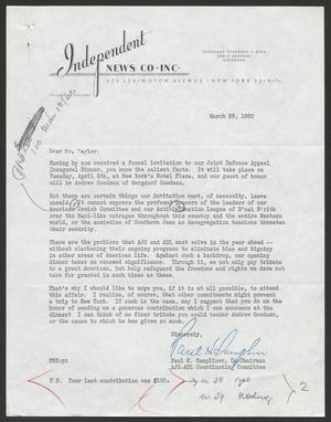[Letter from Paul H. Sampliner to Mr. Taylor, March 28, 1960]