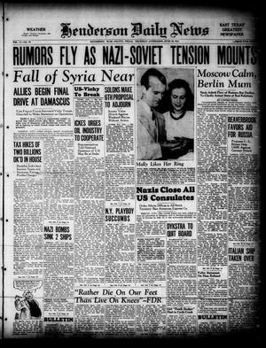 Primary view of object titled 'Henderson Daily News (Henderson, Tex.), Vol. 11, No. 79, Ed. 1 Thursday, June 19, 1941'.