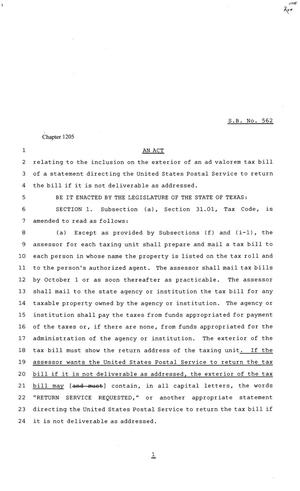 81st Texas Legislature, Senate Bill 562, Chapter 1205