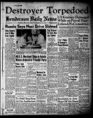 Primary view of object titled 'Henderson Daily News (Henderson, Tex.), Vol. 11, No. 182, Ed. 1 Friday, October 17, 1941'.