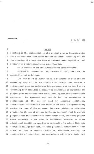 81st Texas Legislature, Senate Bill 576, Chapter 1358