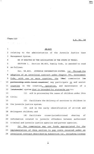 81st Texas Legislature, Senate Bill 58, Chapter 1337