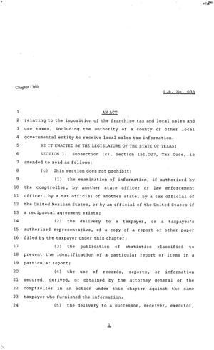 81st Texas Legislature, Senate Bill 636, Chapter 1360