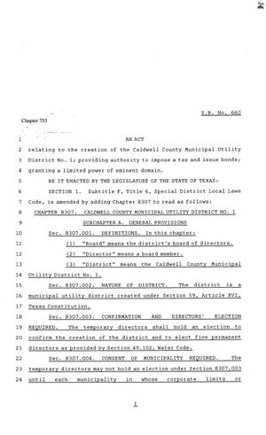 81st Texas Legislature, Senate Bill 660, Chapter 753
