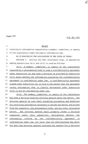 81st Texas Legislature, Senate Bill 671, Chapter 1364