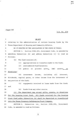 81st Texas Legislature, Senate Bill 679, Chapter 1365