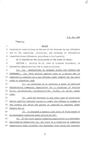 81st Texas Legislature, Senate Bill 689, Chapter 755