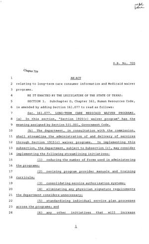 81st Texas Legislature, Senate Bill 705, Chapter 759