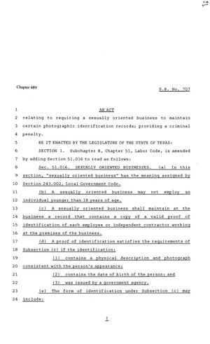 81st Texas Legislature, Senate Bill 707, Chapter 489