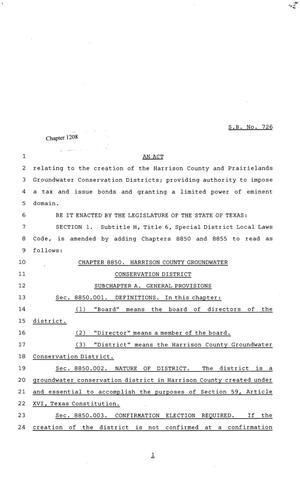 81st Texas Legislature, Senate Bill 726, Chapter 1208