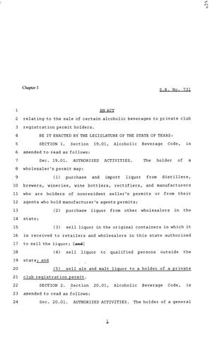 81st Texas Legislature, Senate Bill 731, Chapter 3