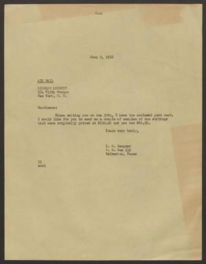 [Letter from I. H. Kempner to Richard Bennett - June 2, 1956]