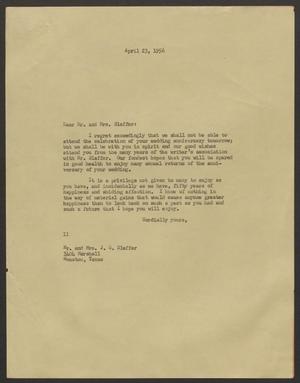 [Letter from I. H. Kempner to Mr. and Mrs. Blaffer - April 23, 1956]