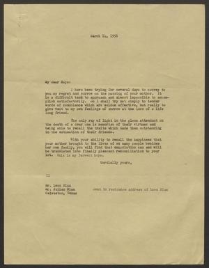 [Letter from I. H. Kempner to Leon and Julian Blum - March 14, 1956]