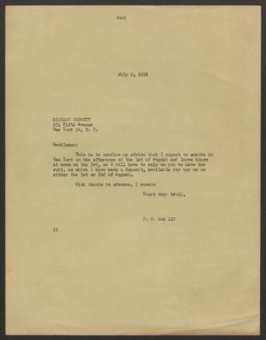 [Letter from I. H. Kempner to Richard Bennett - July 9, 1956]