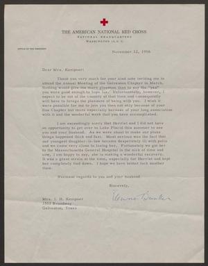 [Letter from Ellsworth Bunker to Mrs. I. H. Kempner - November 12, 1956]