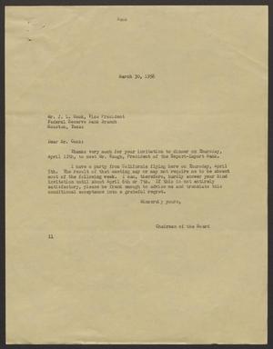[Letter from I. H. Kempner to J. L. Cook - March 30, 1956]