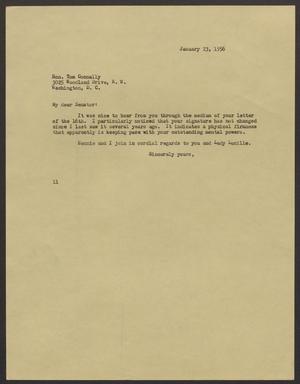 [Letter from Isaac H. Kempner to tom Connally, January 23, 1956]