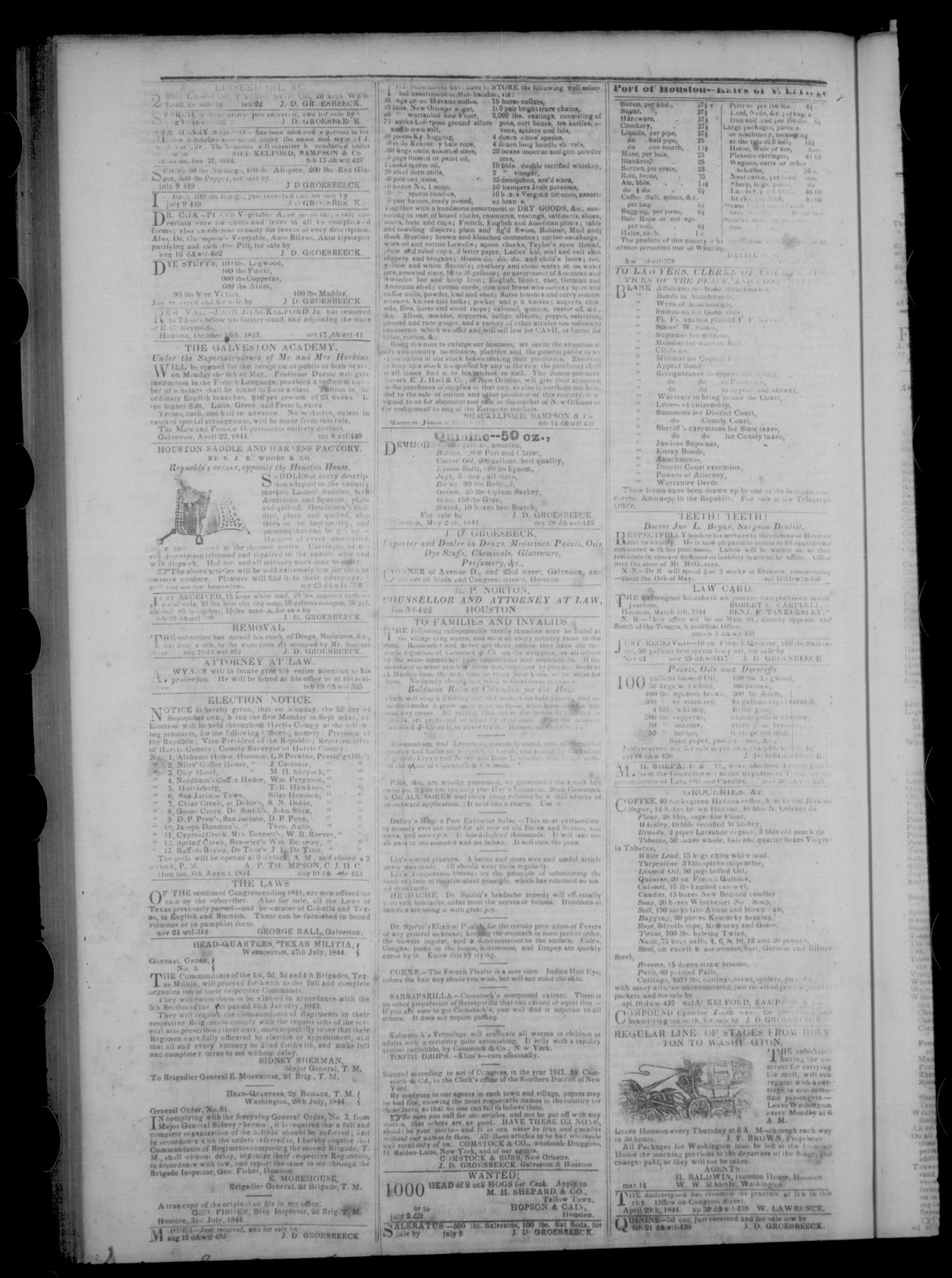 The Morning Star. (Houston, Tex.), Vol. 6, No. 703, Ed. 1 Thursday, September 5, 1844
                                                
                                                    [Sequence #]: 4 of 4
                                                