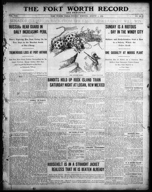 Primary view of object titled 'The Fort Worth Record and Register (Fort Worth, Tex.), Vol. 8, No. 280, Ed. 1 Monday, August 1, 1904'.